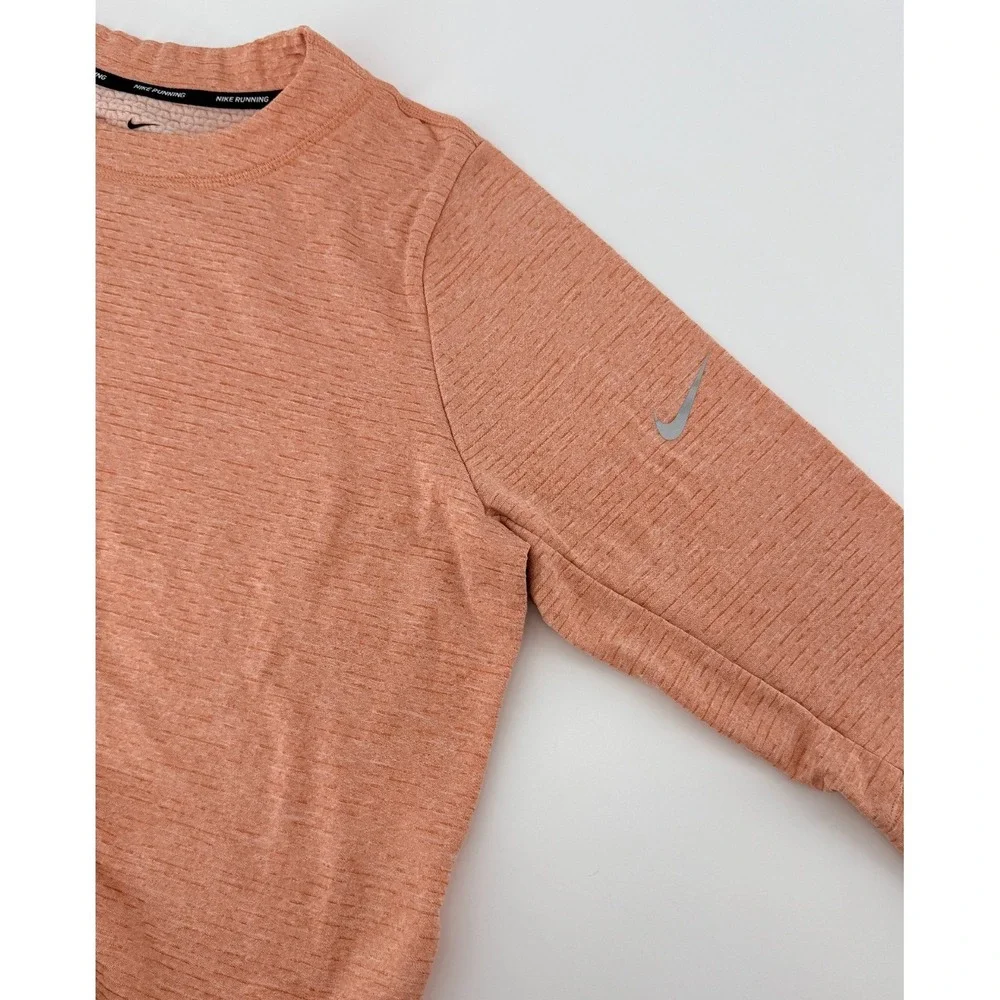 Nike Running Dri Fit Pullover Womens Large Peach Athletic Sweatshirt Workout Top
